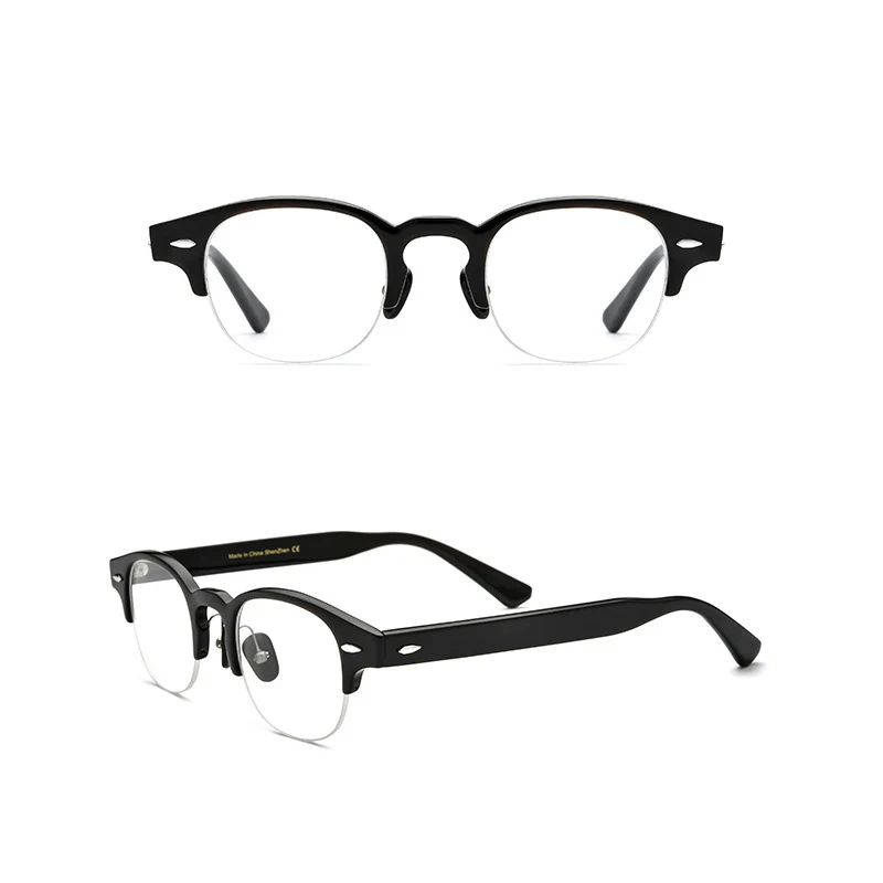 

Belight Optical Nature Black White Buffalo Horn Half Rimlesss Spectacle Frame Unique Design Eyewear Free Shiping 0030