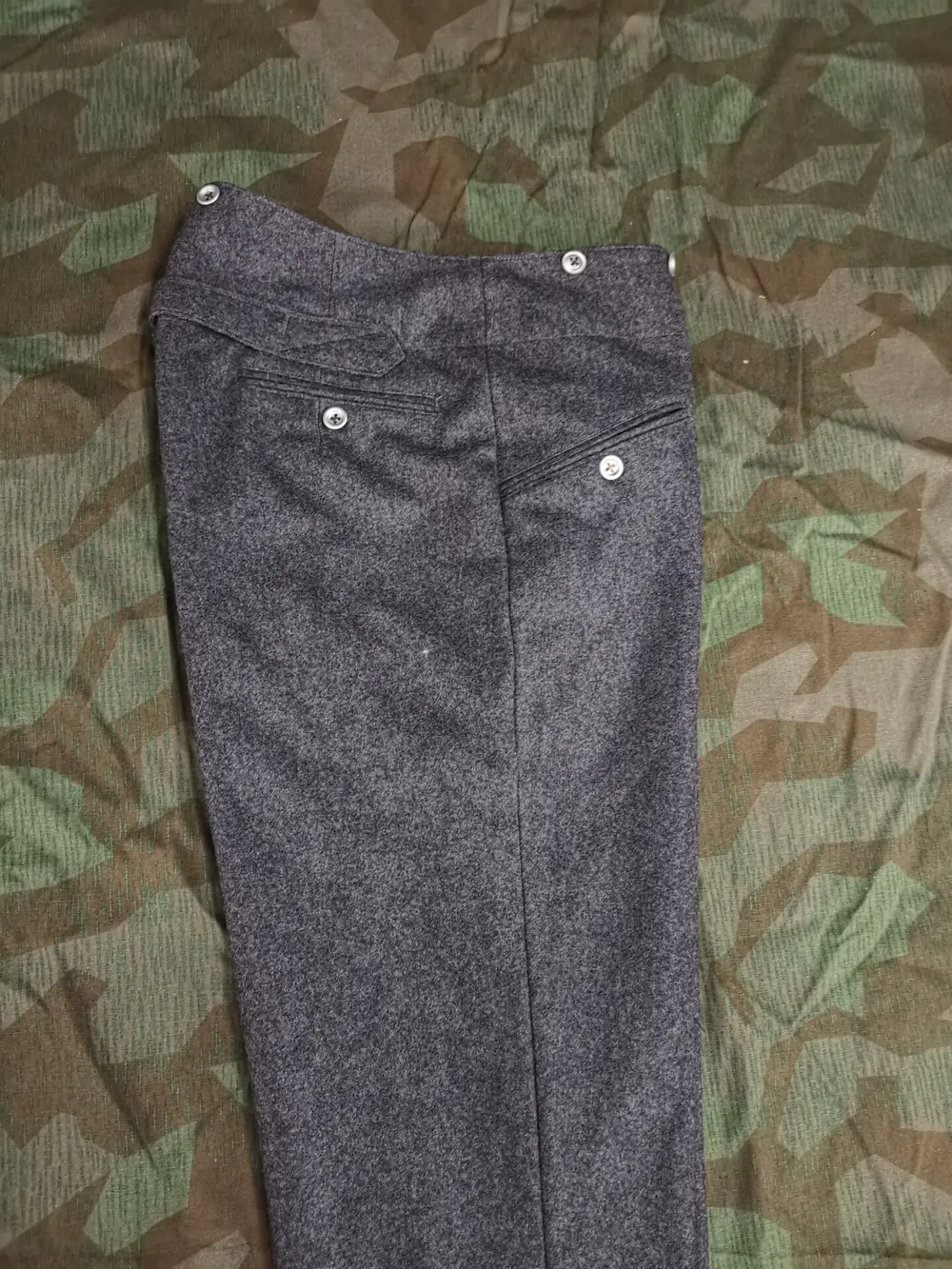 EMD  WWII German M36 stone grey wool trousers