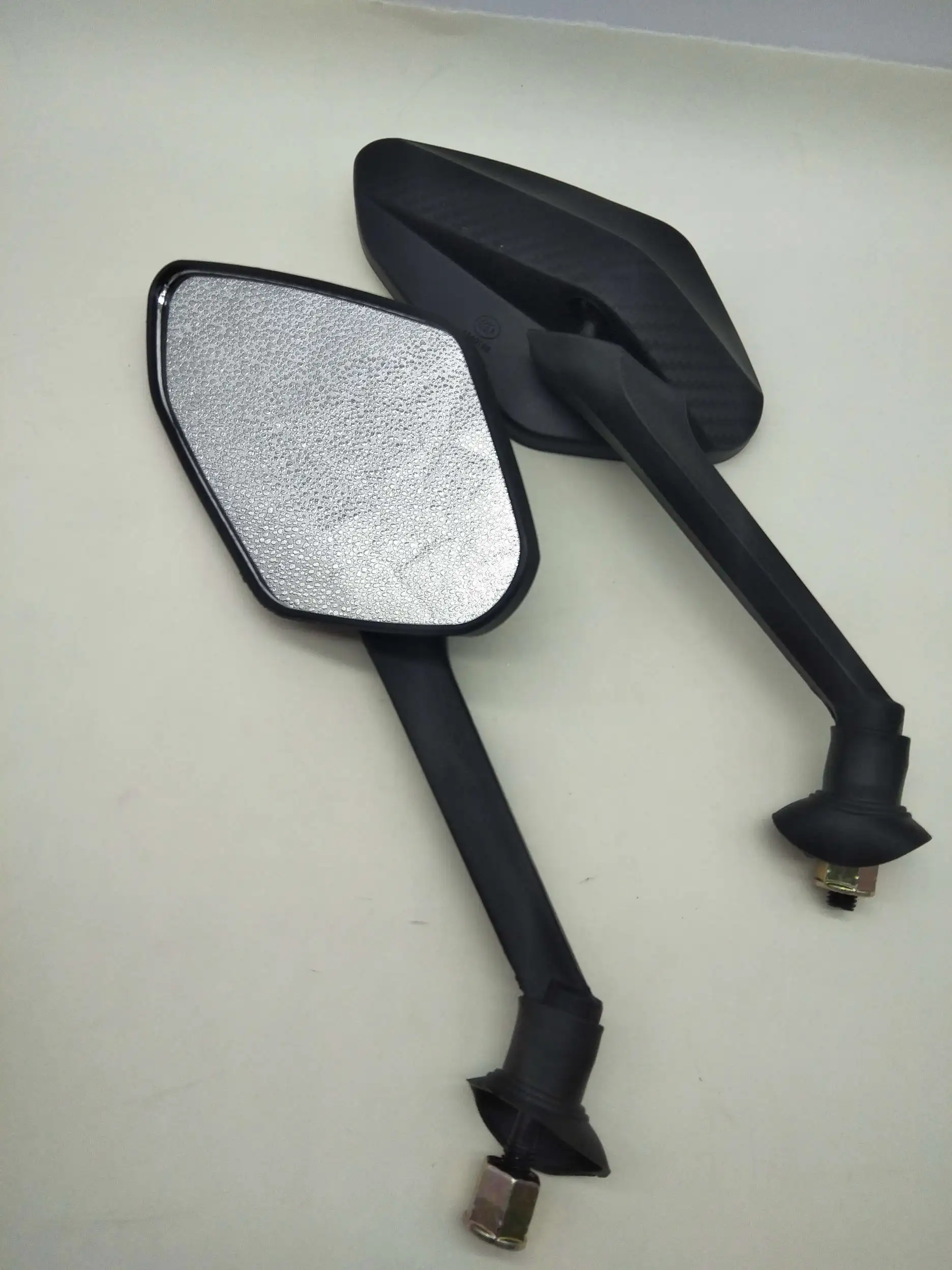 A719 2Pcs/Pair Motorcycle Rearview Mirror Back Side Convex Mirror 8mm Handlebar Mirrors Black Scooter E-Bike