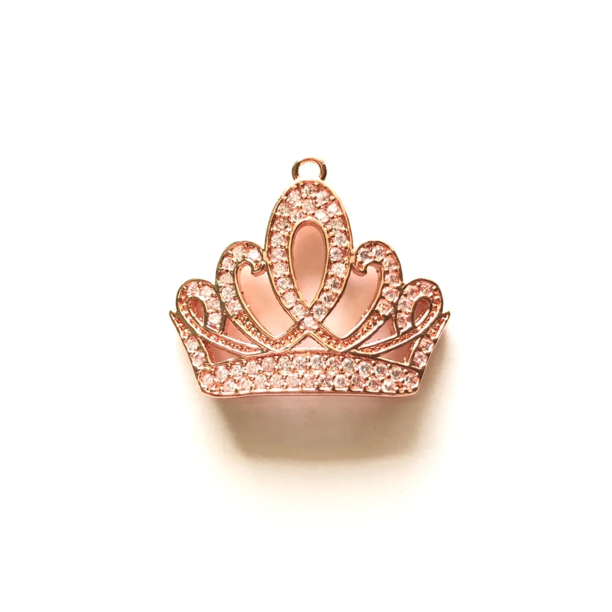 5pcs Zirconia Paved Queen Crown Charm for Women Bracelet Girl Necklace Making Symbolic Pendant for Handcrafted Jewelry Wholesale