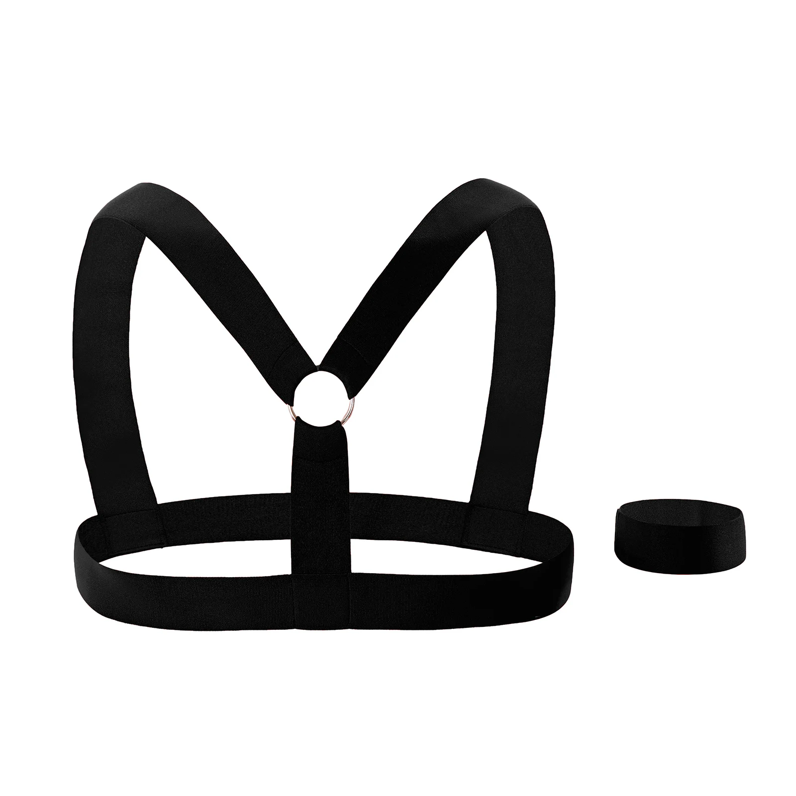 

CLEVER-MENMODE Harness Straps Body Bondage Costume Elastic Mens Sexy Lingerie Nightclub Erotic Hollow Out Performance Metal Ring