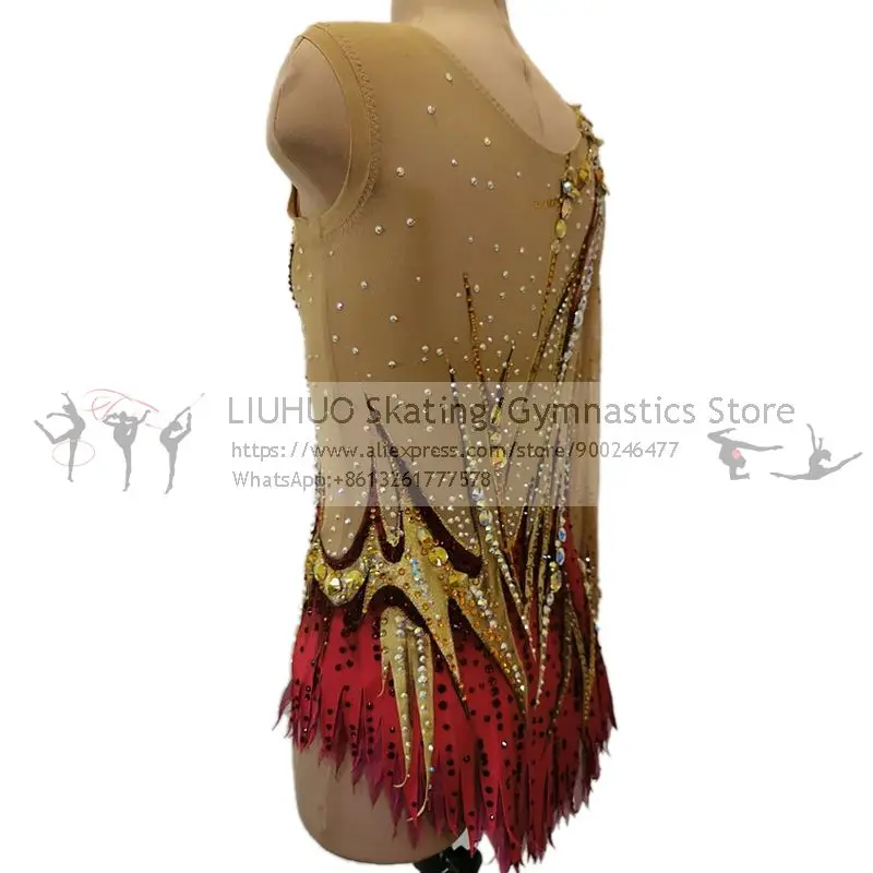 LIUHUO Figure Skating Dress Women\'s Girls Ice Skating Performance Rhythmic Gymnastics Competition Dance Leotard Artistic Costume