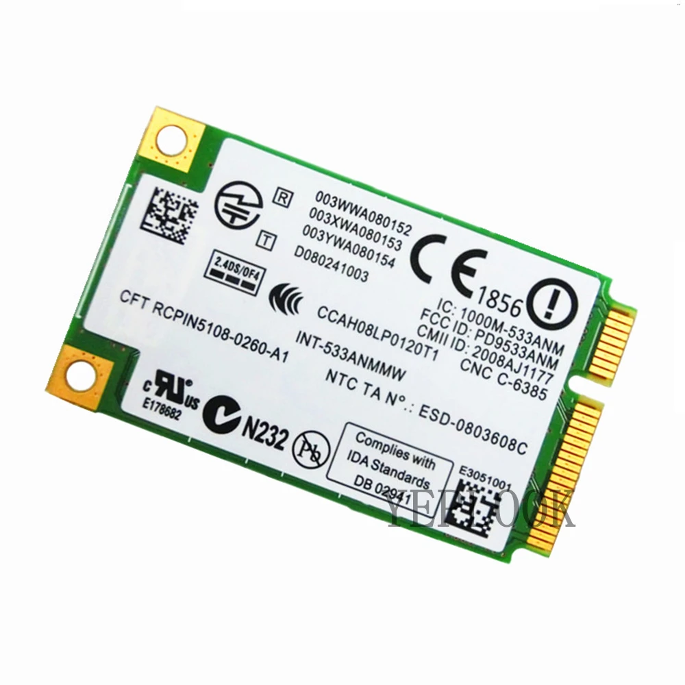 Двухдиапазонная Wi-Fi карта Intel 533AN HMW 5300 450 Мбит/с 2,4G 5 ГГц Mini PCI-E Wi-Fi карта для Lenovo T400S L410 L510 T510 X201 X201S