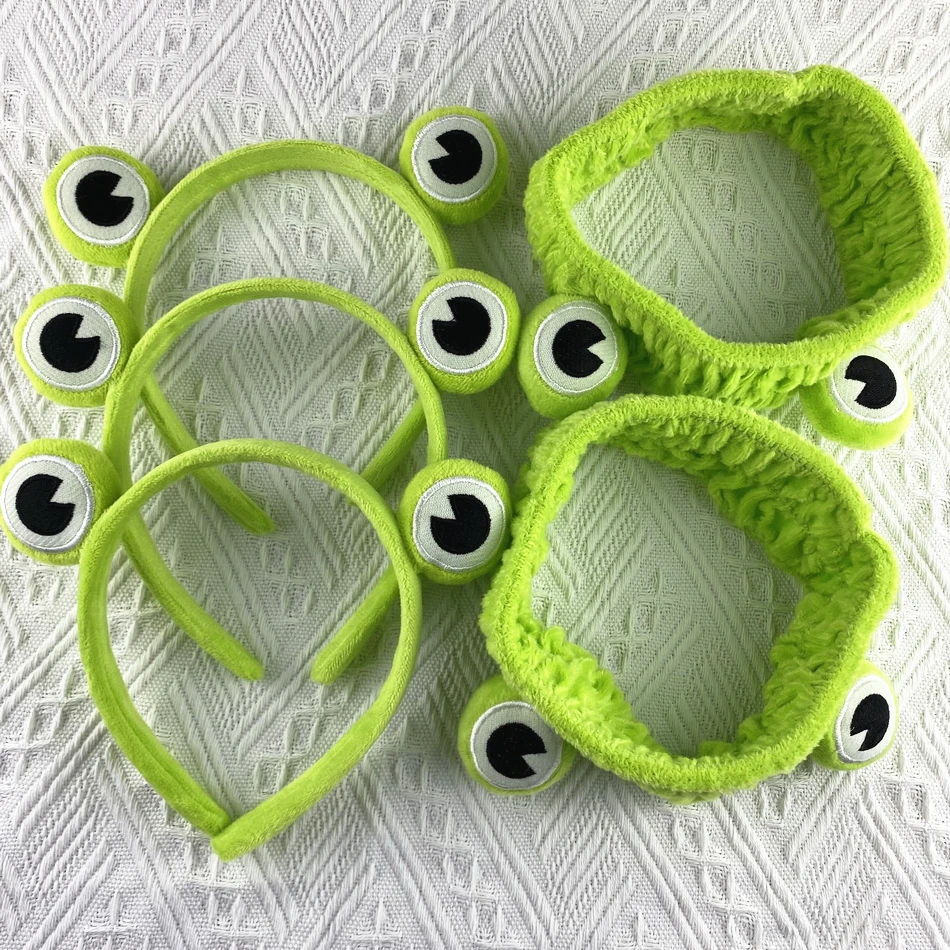 2021New Soft Funny Frog Makeup Headband For Women Elastic skincare Hair Bands Girls Cute Green Ears Hairband Fashion Accessories