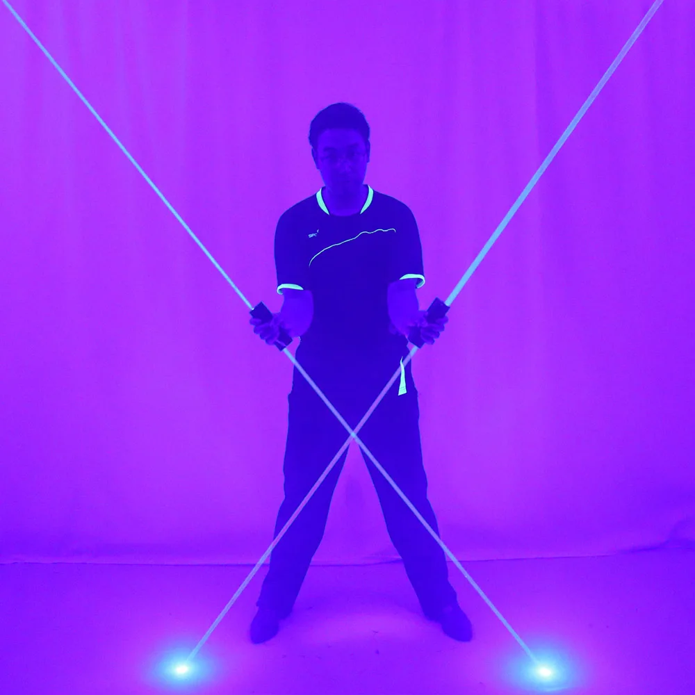 Mini Dual Direction Blue Laser Sword For Laser Man Show Double Headed Wide Beam LED stage costume