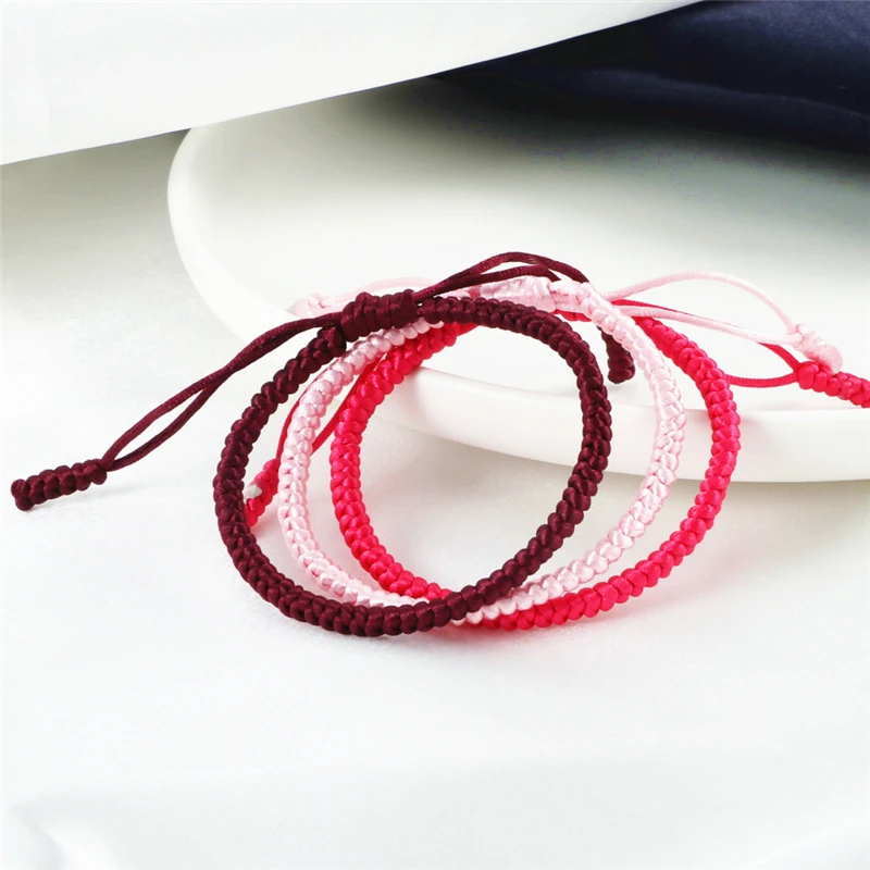 Red String Thread Bracelet Women Men Good Lucky Rope Handwoven Knots Prayer Bracelets Adjustable Size Charm Jewelry Lover\'s Gift