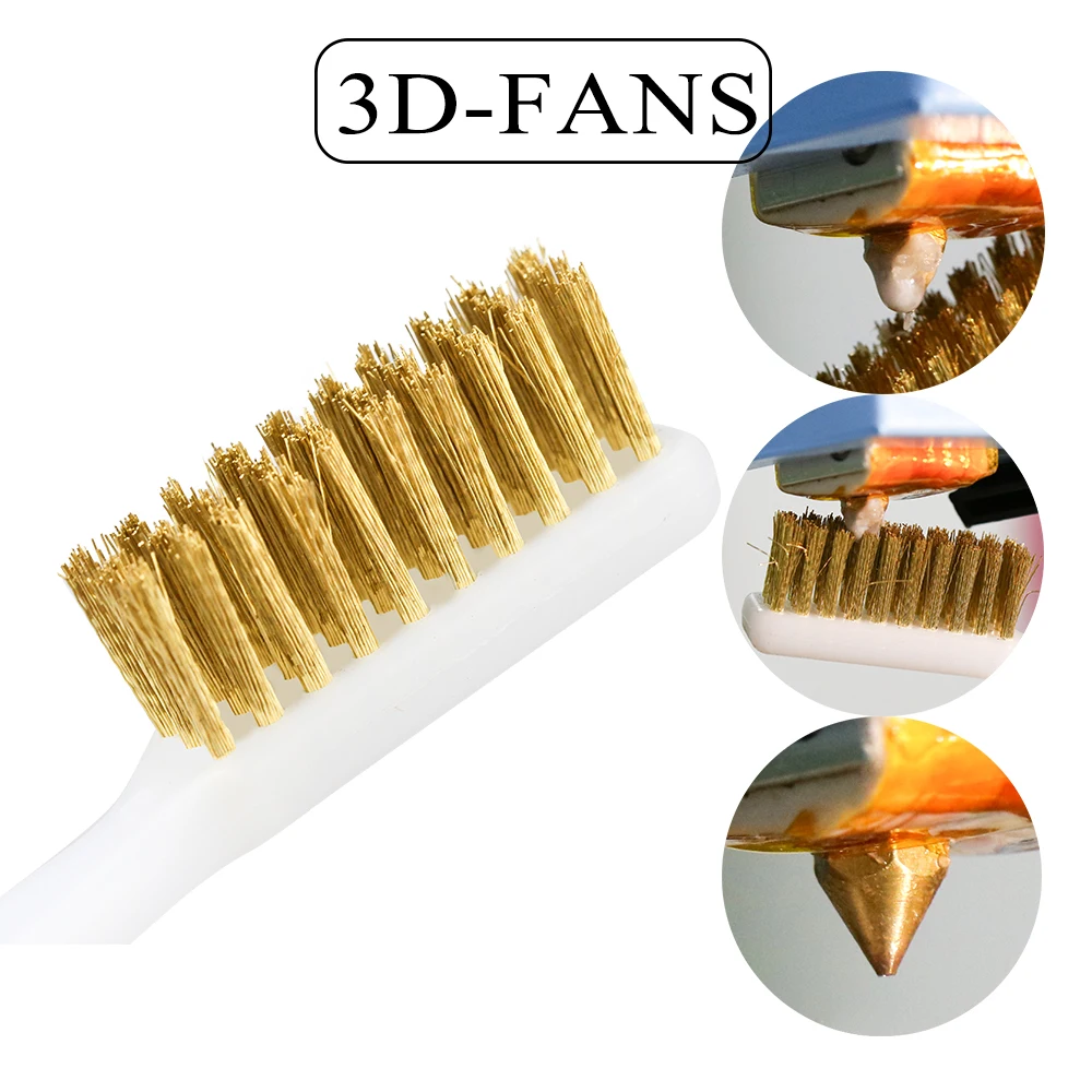 Copper Wire Toothbrush Copper Brush Handle 3D printer nozzle cleaning Hot bed cleaning 3D print cleaning