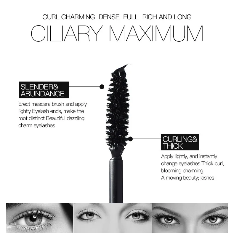 1 pcs Curled Lashes Mascara Volumising Lengthening Water-proof and smudge-proof Lash Extension TSLM1