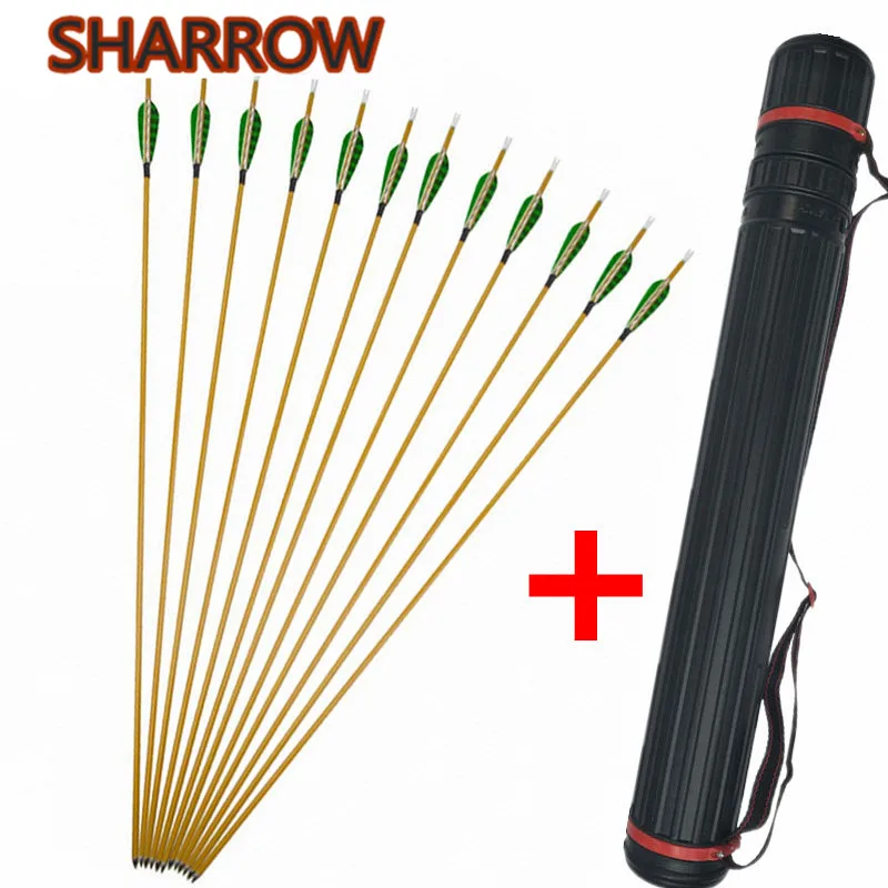 

12pcs 31" Archery Carbon Arrow Spine 900 Arrow Carbon 3" Turkey Feather With Arrow Quiver Shooting Traget Training Accessories