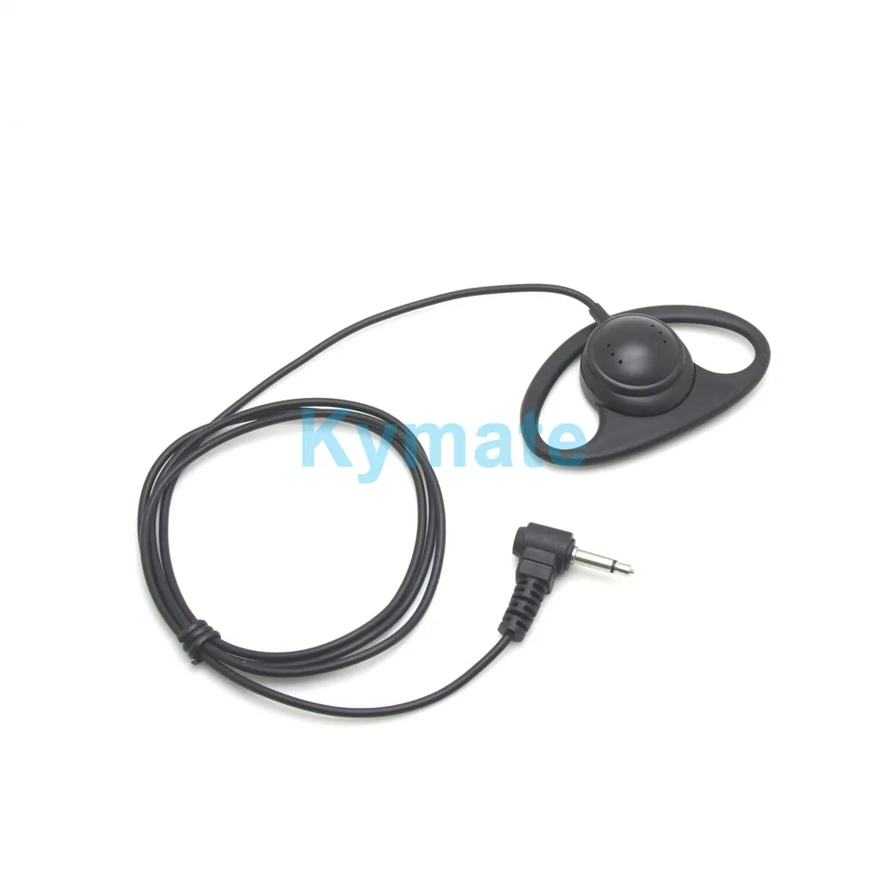 D-Shape 3.5 mm Single Earpiece Earphone Ear-hook Earphone With Spiral Cable Walkie Talkie Headset Polices Military Earphone