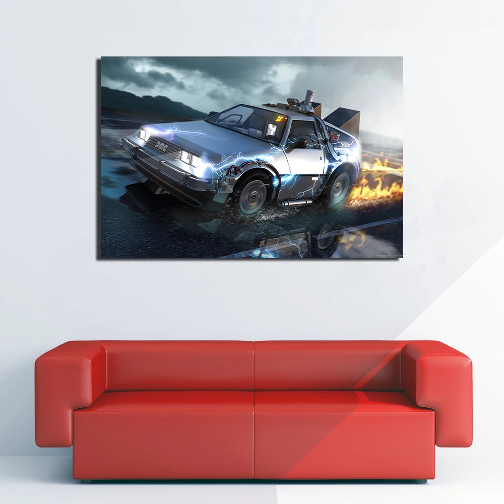 Back to the Future Delorean DMC-12 Cars Poster Modern Decorative Painting Wall Art Picture Bedroom Decoration Home Decor