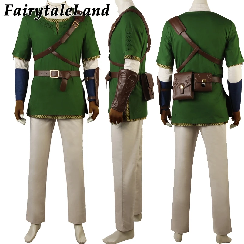 Karneval Halloween Twilight Princess Cosplay Link Kostüm Hot Spiel Erwachsene Partei Outfit Grün Link Sheikah Schiefer Anzug