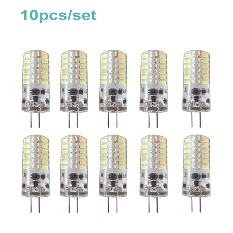 

10pcs G4 Led Bulb 2W 12V 3014SMD 48led Bright Silicone Lamp Warm White 360 Degree Angle LED Light Replace Halogen For Chandilier