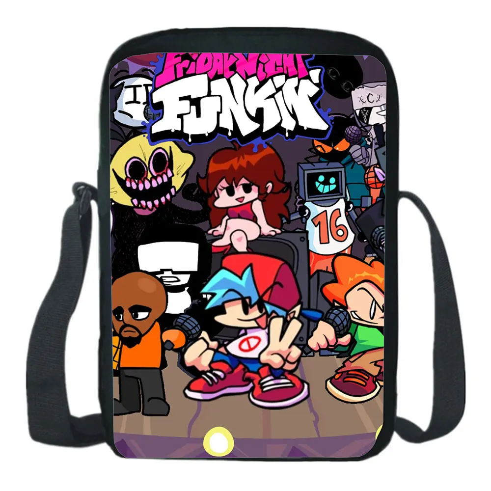 เด็กอะนิเมะ Friday Night Funkin ไหล่กระเป๋าเด็กการ์ตูนกระเป๋า Messenger นักเรียน Crossbody กระเป๋าเด็กผู้หญิงโรงเรียน Satchel