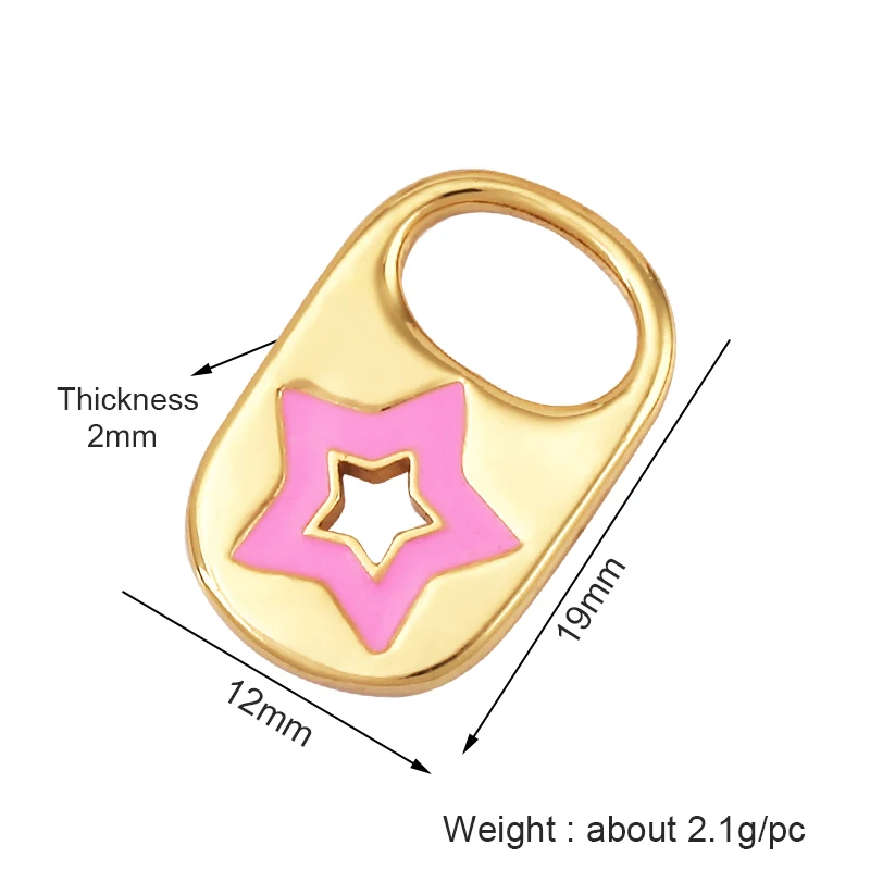 Soda Cap Two Holes Charm Pendant Colourful Attachment , Gold Plated Colour , Fashion Trendy Handmade Jewelry Findings K54