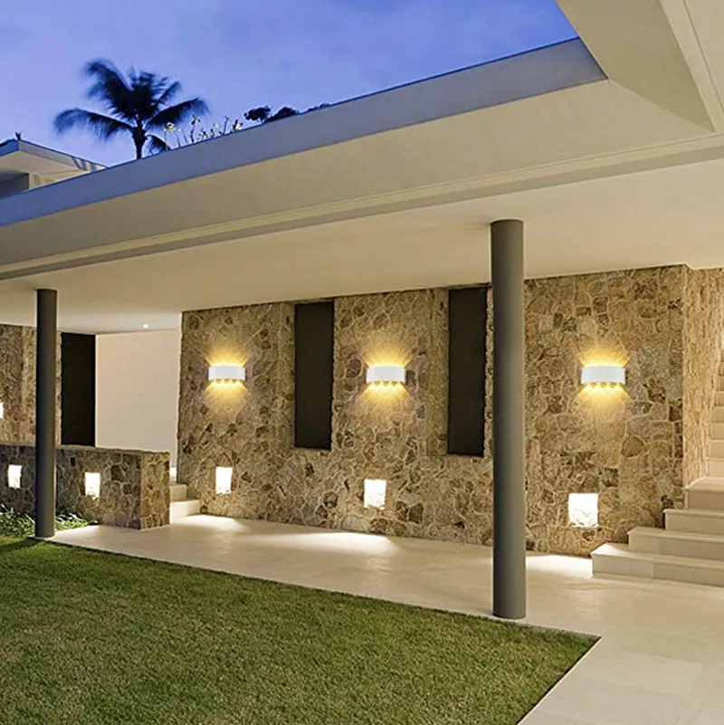IP65 LED Wall Lamp Outdoor Waterproof Garden Lighting Aluminum AC86-265 Indoor Bedroom Living Room Stairs Wall Light