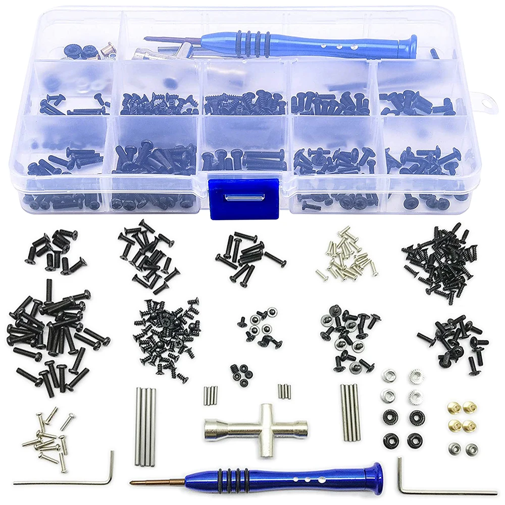 RC Car Tools Kit 316pcs RC Car Tools & Screws Box Kit Set M2 M2.5 M3 Screws Repair Supplies for Wltoys 1/14 144001 RC Car Parts