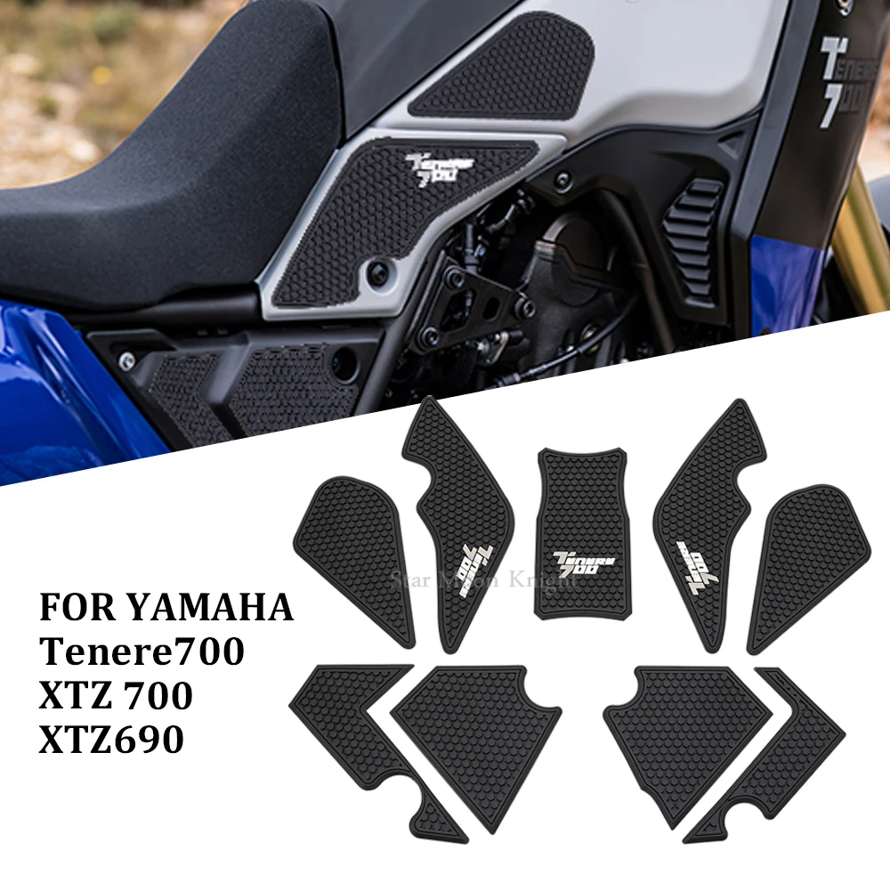 

FOR YAMAHA Tenere 700 T700 XTZ 700 XTZ 690 2019 2020 Motorcycle Non-slip Side Fuel Tank Stickers Waterproof Pad Rubber Sticker