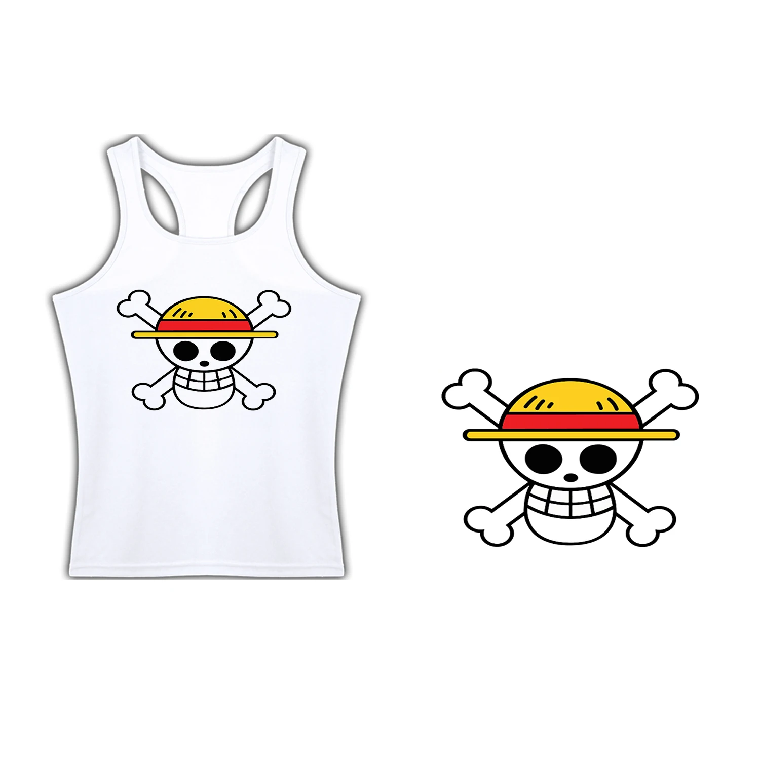 T-SHIRT FOR WOMAN SUSPENDERS LOGO ONE PIECE SKULL woman T-shirt