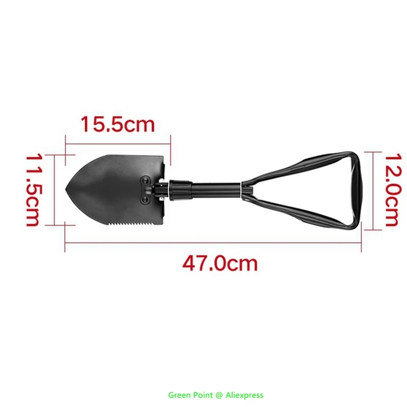 Pala pieghevole per il rilevamento dei metalli utilizzare tre pale pieghevoli portatili strumenti di esplorazione da campeggio all\'aperto accessorio