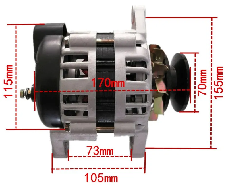 Małe koło pasowe do użytku domowego z magnesem trwałym i stałym napięciem 220V1500W alternator fabrycznie nowa czysta miedź