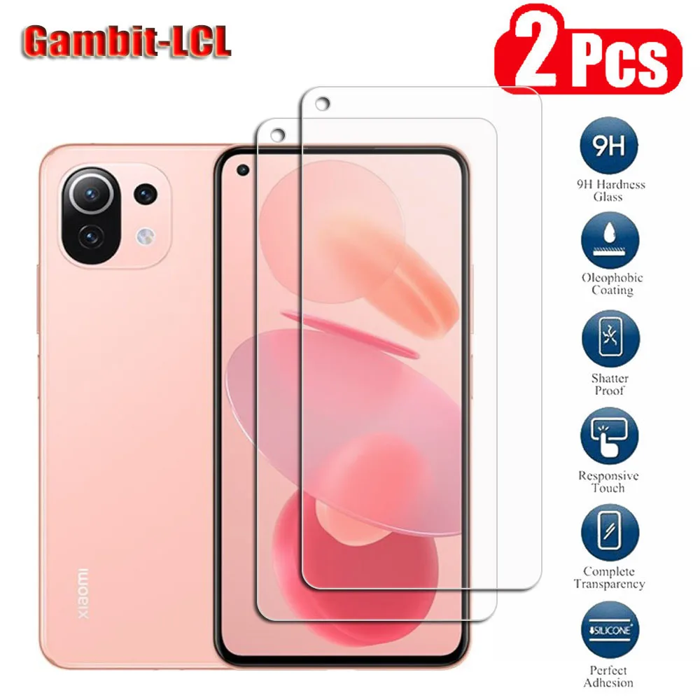 2PCS HD Protective Tempered Glass For Xiaomi Mi 11 Lite 4G 5G NE 6.55