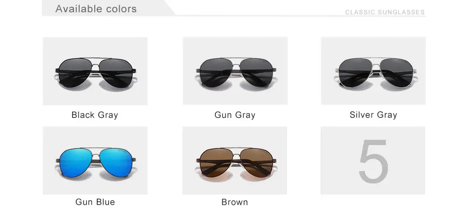 KINGSEVEN 2024 Polarisierte Sonnenbrille für Herren mit Aluminiumbügeln, Piloten-Sonnenbrille für Männer, UV400, blendfrei, Retro-Brille – Detail 3