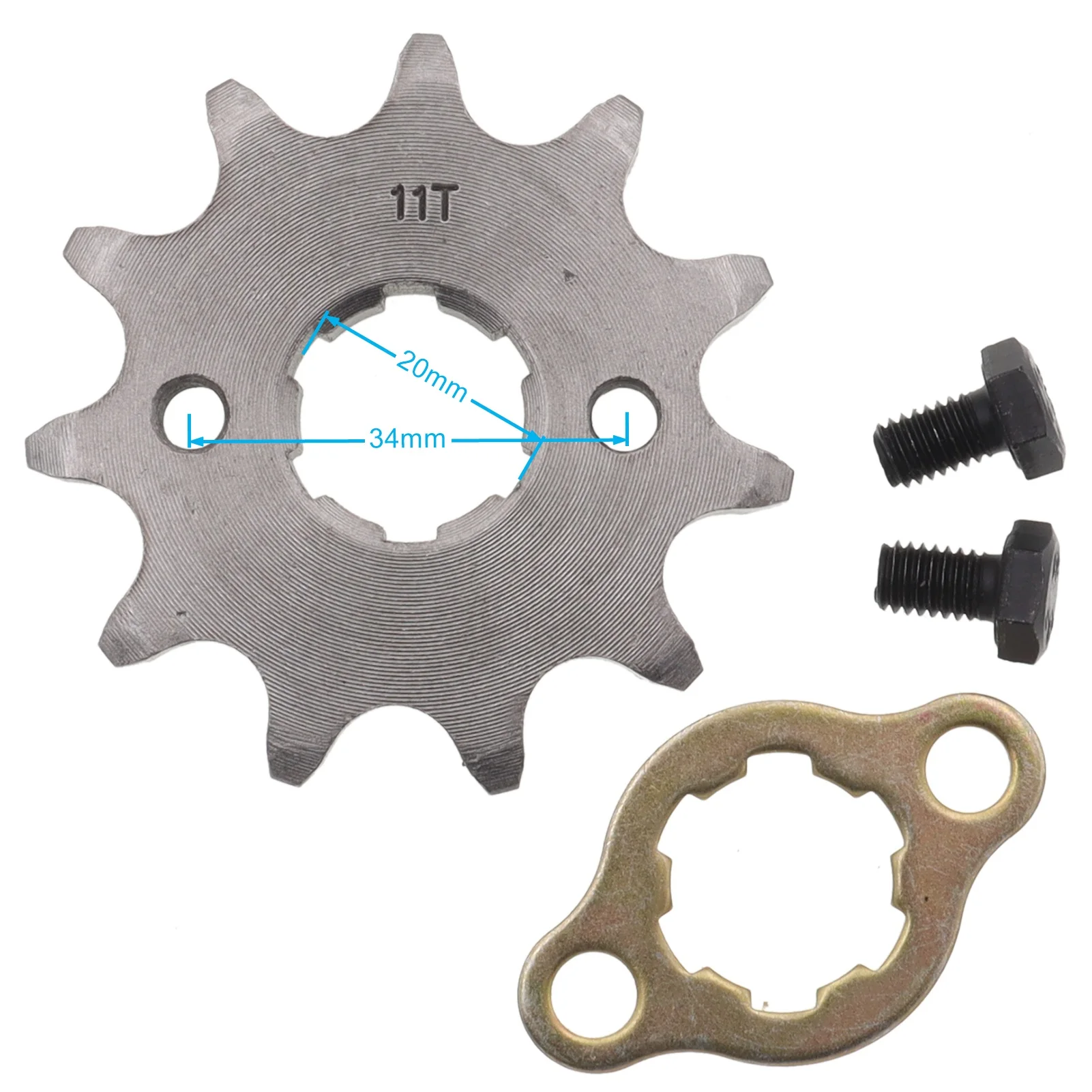 Front Engine 520# 10T 11T 12T 13T 14T 15T Teeth 20mm Chain Sprocket With Retainer Plate Locker for Motorcycle Dirt Bike ATV