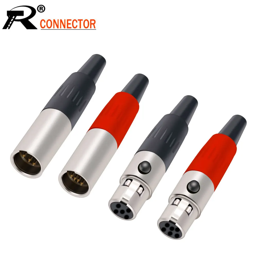 10pcs/lot Mini XLR 3Pin 4Pin 5Pin 6Pin Female Jack Plug Soldering MIC Cable Wire Connector Small XLR Socket Microphone Plug Jack