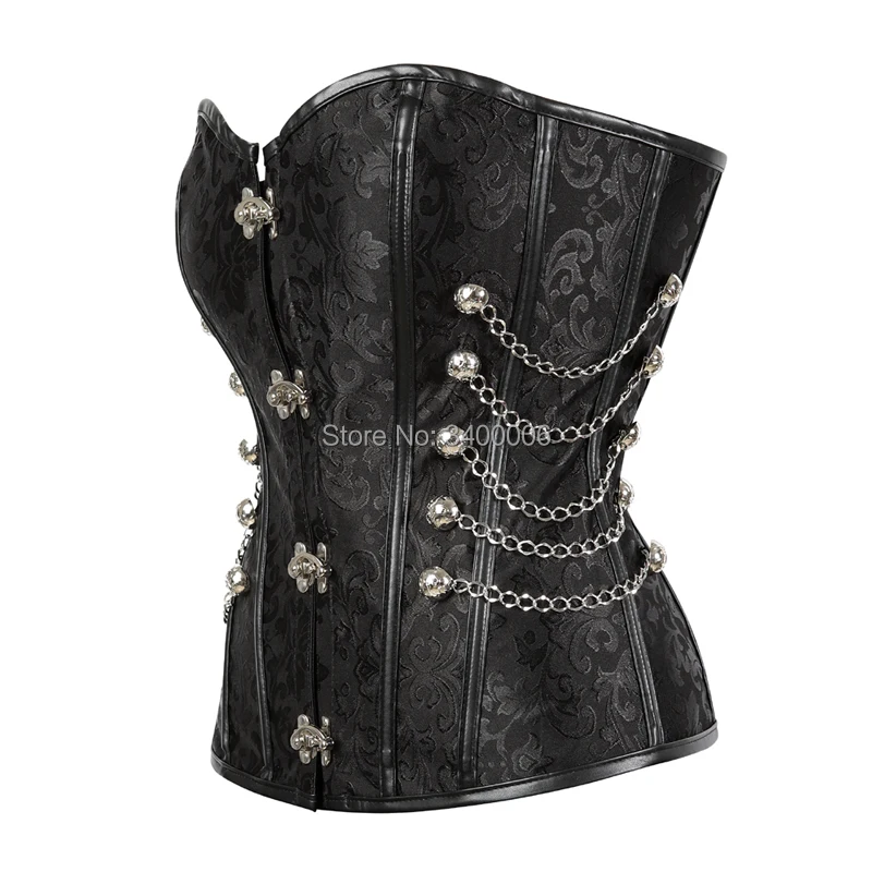 caudatus corsets bustiers steampunk clothing for women plus size corset top faux leather gothic punk steel boned overbustcorselt