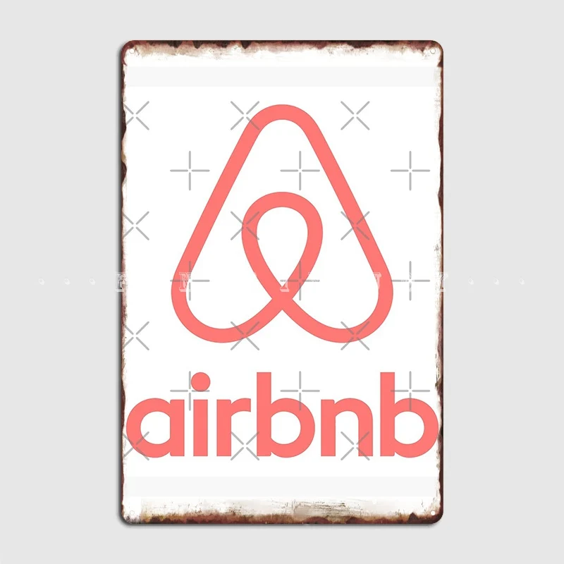 Airbnb โลโก้1แผ่นโลหะโปสเตอร์ Wall Decor Cinema ห้องนั่งเล่นภาพจิตรกรรมฝาผนังตลกโปสเตอร์ดีบุกโปสเตอร์