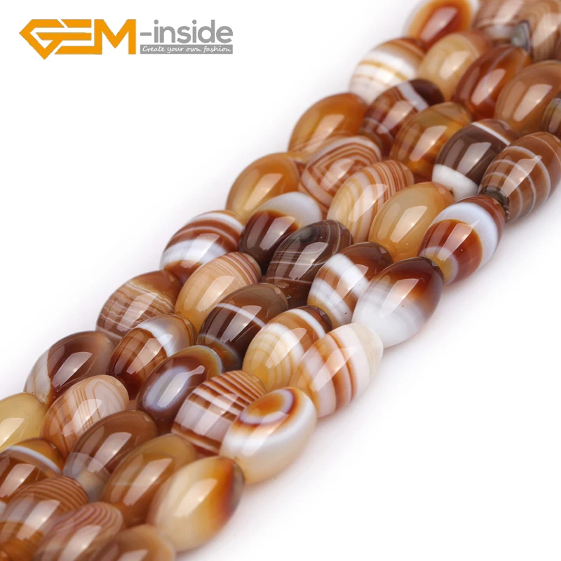 Natural Olivary Rice Shape Botswana Agates Beads Stone 8x30mm 8x12mm 8x16mm Loose Bead For Jewelry Making DIY 15\