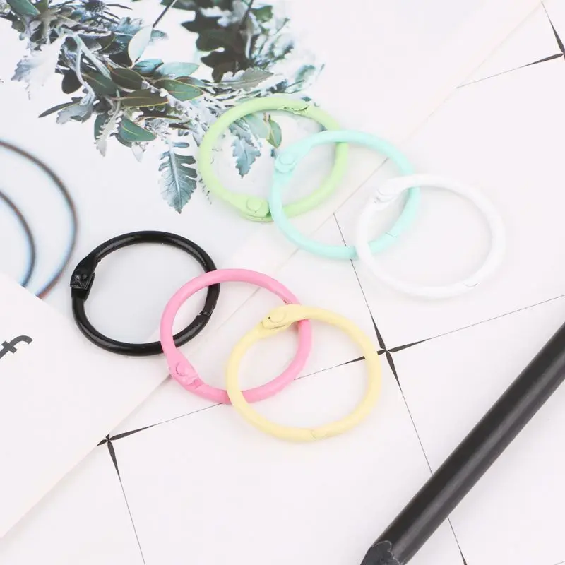 10pcs Metal Loose Leaf Binder Ring Book Hoops DIY Albums School Office Supplies Craft