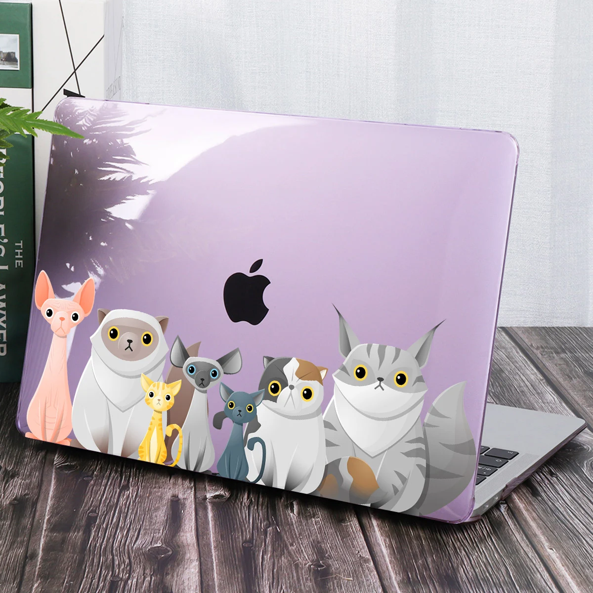 Redlai Case for MacBook Air Pro Retina 11 12 13 15 16 inch touch bar 2020 A2337 A2338 A2179 A1466 Cat Family Plastic Hard Cover