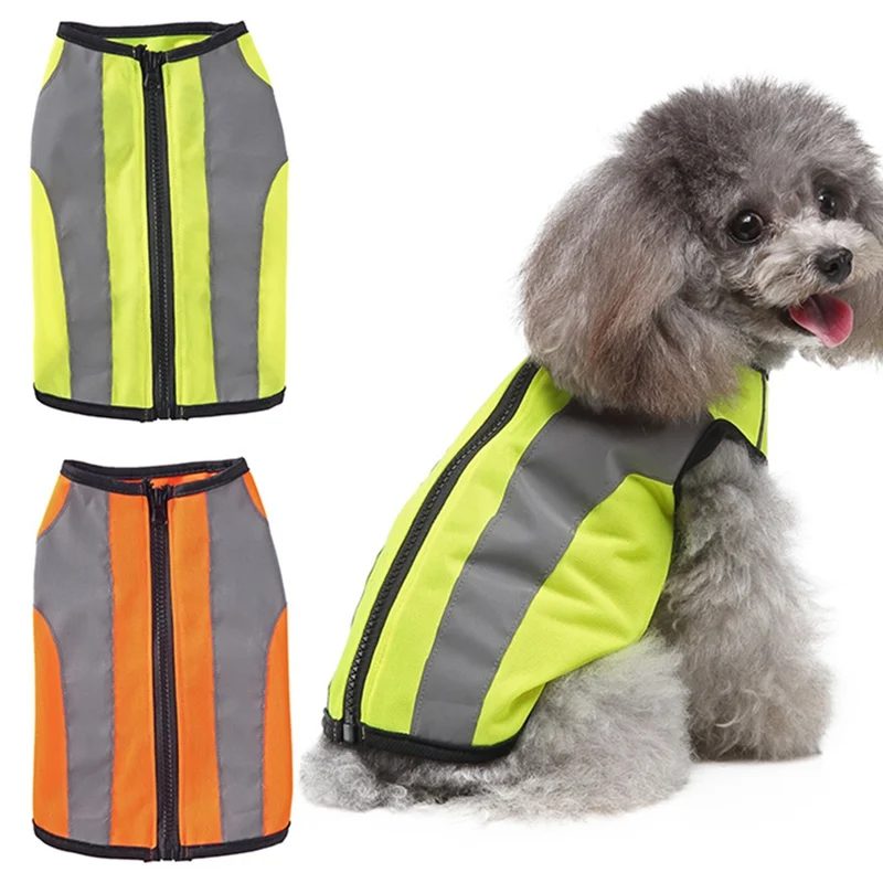 Pet Clothes Dog Zipper Luminous Vest Lightweight Adjustable Vest Jecket Safe Clothes Spring Autumn Walking Hunting Dog Clothes