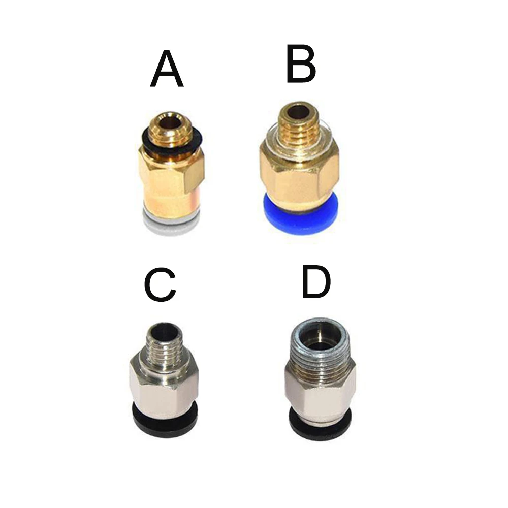 1/10 sztuk 3D części drukarki PC4-M6 armatura pneumatyczna złącze mosiężne części do MK8 OD 4mm 2mm żarnik rury M6 paszy złącze — zdjęcie 2