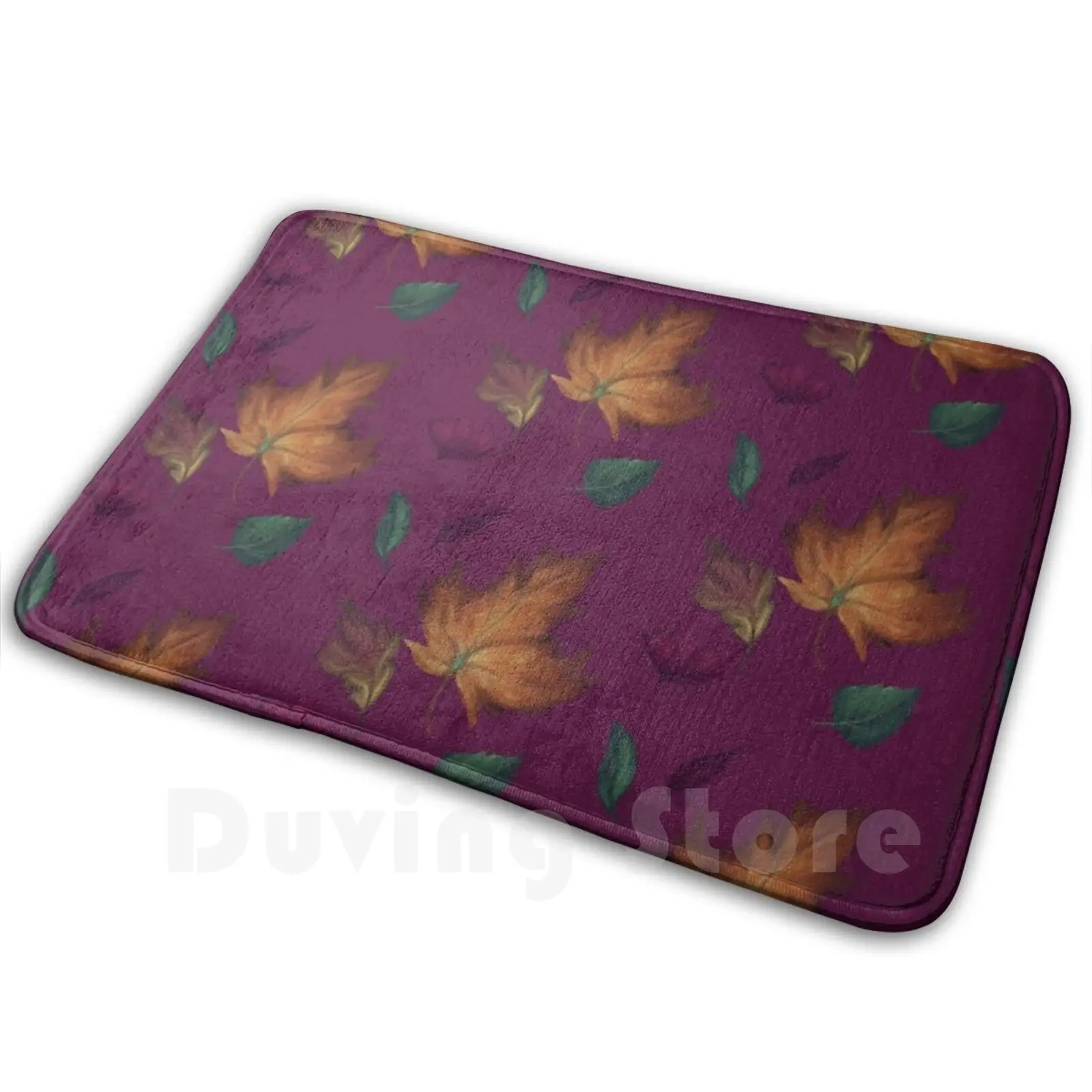 Falling In Love Carpet Mat Rug Cushion Soft Autumn Fall October Leaves Halloween Leaf Nature Natural Jewel Tones