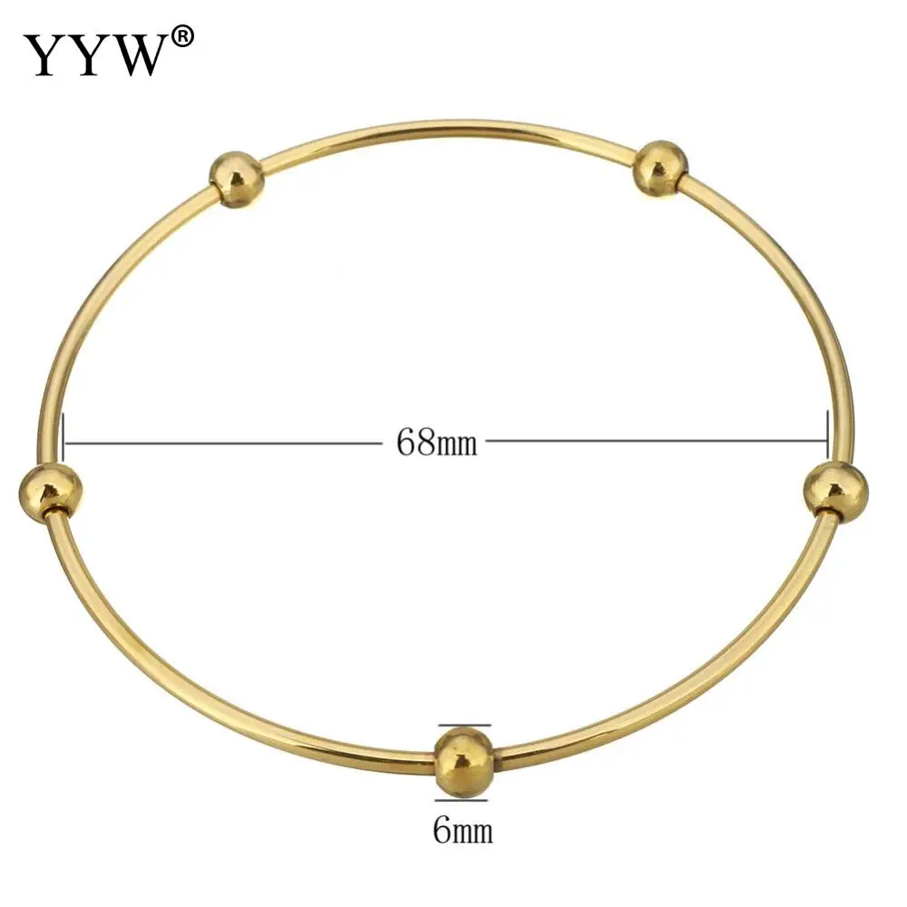 7pcs/Set Fashion Stainless Steel Bangle Gold Color Vintage Women Metal Bangle & Bracelet Jewelry Wholesale 68mm Diameter