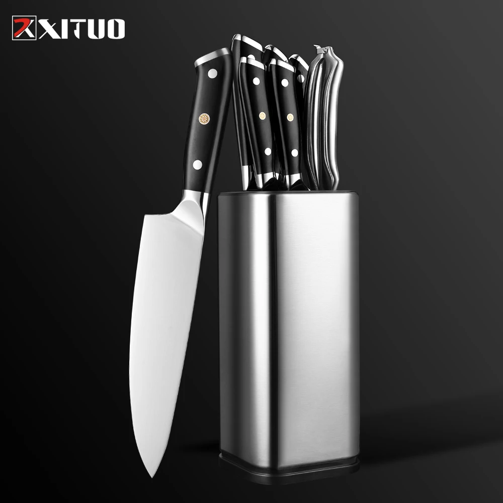 XITUO Chef Kitchen Knife Set Super German Steel Cook Knife Japanese Santoku Utility Knife Meat Cleaver For Hotel Home