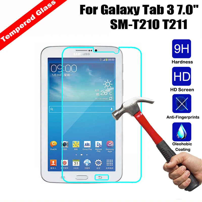 Protector de pantalla de vidrio templado para tableta, película protectora para Samsung Galaxy Tab 3, 7,0 SM-T210, SM-T211, 7,0 pulgadas, T210, T211