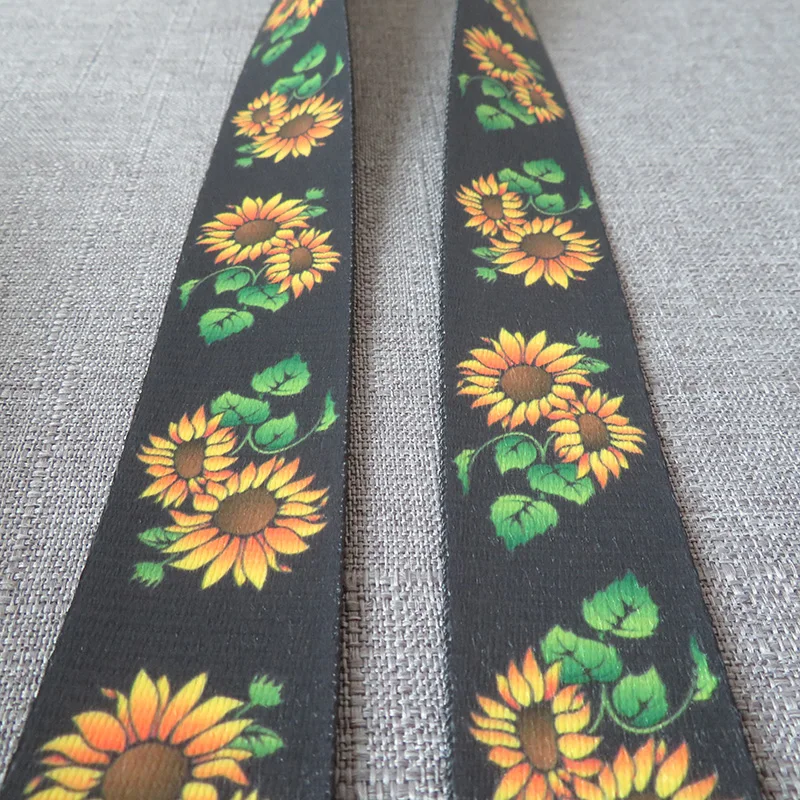 5 yards sunflower Width 38mm webbing strap tape dog collar leash harness bag garment decoration belt waistband sewing accessory