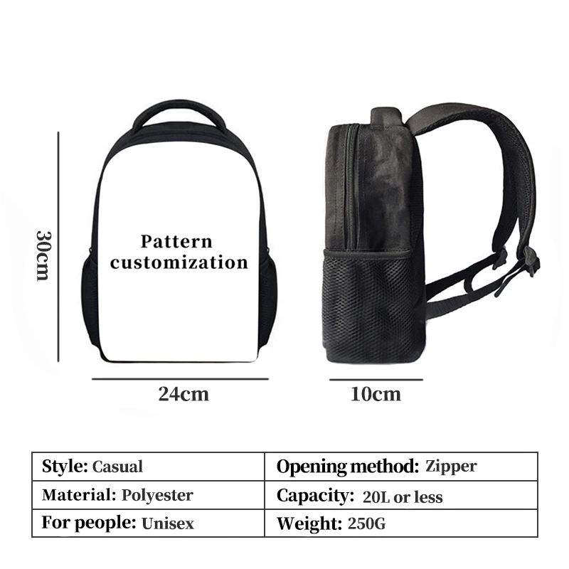 2020 New Custom Picture Knapsack Custom Color Picture Photo Printing Student School Bag Zipper Backpack Boy Girl Christmas Gift