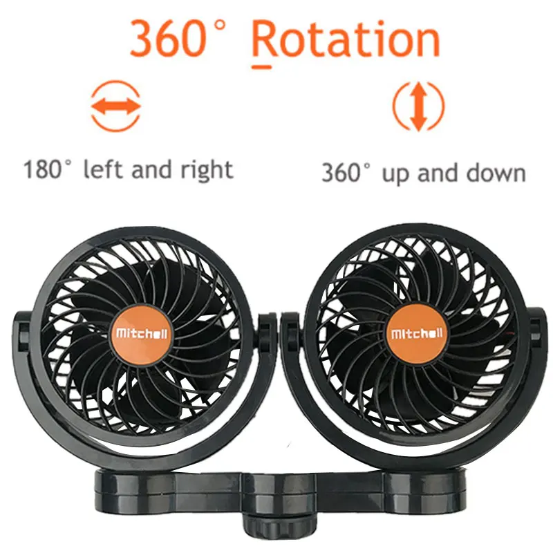 Mini Electric Car Fan Low Noise Car Air Conditioner 360 Degree Rotating Cooling Fan in the car Cooler ventilador Summer