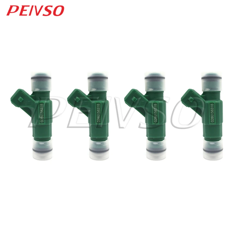 PEIVSO 4pcs 0280156318 Fuel Injector For CITROEN PEUGEOT C2 C3 C4 BERLINGO XSARA MK2 1007 206 207 PARTNER 1.6