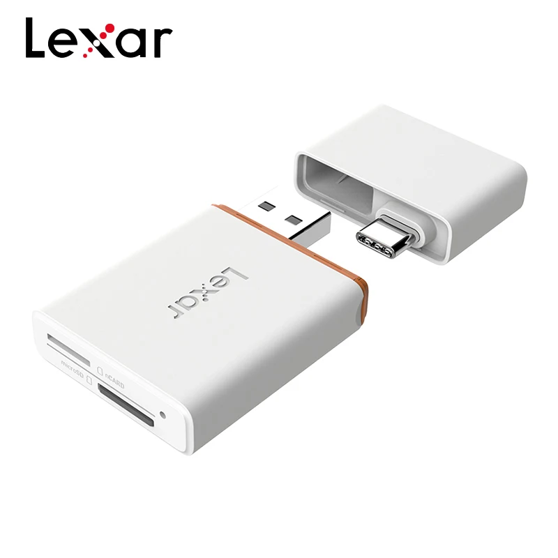 Original Lexar 2 in 1 NM Card Reader High Speed USB 3.1 Micro SD Nano Memory Card Reader With Type C Type A Interface