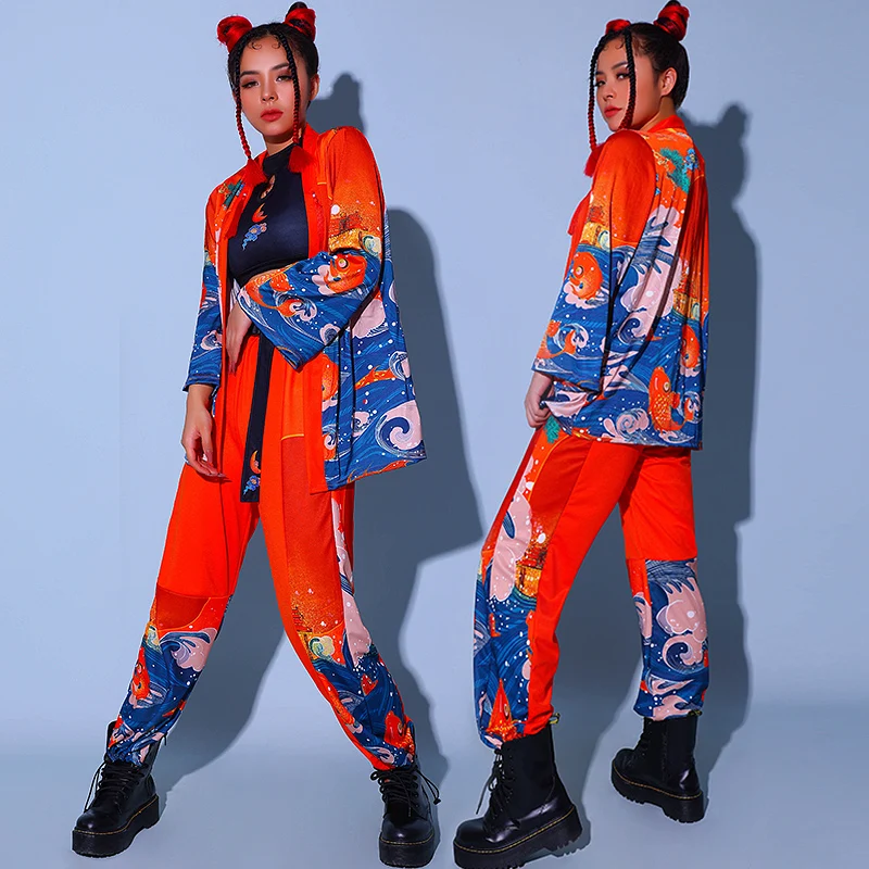 Hip Hop Performance Costume Chinese Style Retro National Tide Combination Dance Team Jazz Dance Group Commercial Stage Costume