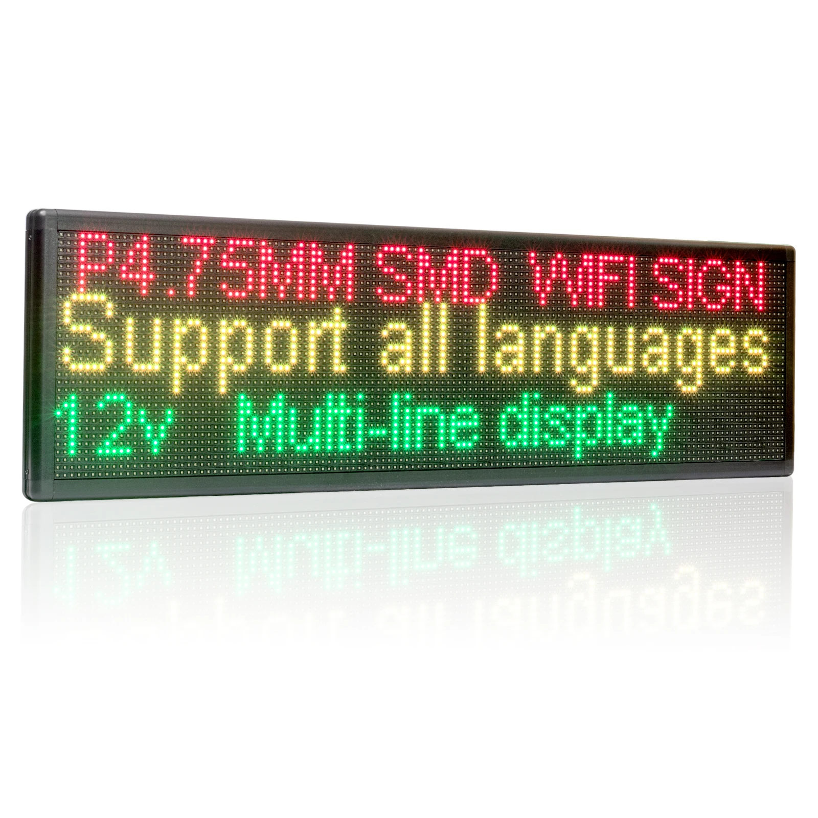 Leadleds P4.75 RGY Tri-Color LED Sign Message Board WIFI or USB Programmable Programmable Scrolling Message Billboard for Car