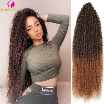 Extensions de cheveux synthétiques Afro Yaki 20-28 pouces, tresses au Crochet, Extensions de cheveux Marley au Crochet pour femmes noires, beauté dorée