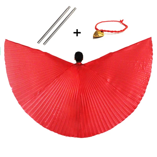 Imagen 2 del producto Alas de danza del vientre, accesorios de danza del vientre, palos de alas Isis, Bollywood, disfraz egipcio Oriental, adultos, niños, mujeres, oro