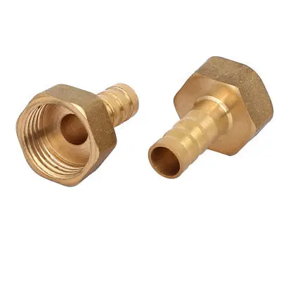 G1/2 Female Thread 10mm Dia Barbed End Brass Hose Barb Fittings Jointers 2pcs